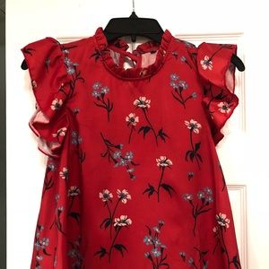 Red blouse cute sleeves